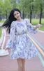 Robes décontractées 2023 français bleu robe femme haut de gamme sens Hepburn Style petit et Chic belle superbe station balnéaire femme