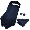 Corbatas de lujo para hombre Vintage Paisley Floral Formal Cravat Ascot Tie Self British Style Gentleman Silk Set para el banquete de boda DiBanGu 230605