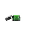Luxuskosmetik-Körpercremeglas aus grünem Glas, Verpackung 20 ml, 30 ml, 50 ml, mit schwarzem Schraubdeckel