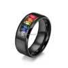 Bague Anneaux Gay Anneau En Acier Inoxydable Cristal Arc-En-Ciel Pour Couple Hommes Femmes Mode Bijoux Saint Valentin Cadeau Drop Delivery Dhewv