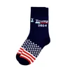 Trump 2024 Socks Party bevorzugt Präsidentin Maga Trump Briefstrümpfe gestreifte Stars US -Flaggen Sportsocken