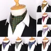 목이 Jacquard Floral Paisley 남자 캐슈 넥타이 넥타이 결혼식 Cravat Ascot Scrunch Self British Gentleman Polyester Soft Luxury 230605