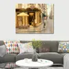 Handgeschilderde Coastal Canvas Art Paianting Red House Cafe Hedendaagse moderne kunstwerken Restaurant Decor