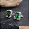 stud Zircon Zircon Diamond Earrings Blue Green Ear Rings for Women Fashion Grey Jewelry Will and Sandy Drop Deliver