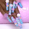 Decorazioni per nail art Charms 3D Kawaii Cartoon Cat Strass Gemme Glitter Gioielli in acrilico Accessori per decorazioni per manicure 230606