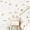 Boho acquerello Cartoon Rainbow Sun Clouds Wall Sticker Nursery Vinyl Decalcomanie da parete per bambini per la decorazione della casa della camera dei bambini