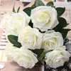 Fleurs décoratives Rose Artificielle Bouquet De Soie 10 Grosse Tête 11 Couleur Faux Pour La Maison De Mariage Décoration Intérieure