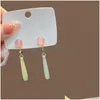 Dangle Lustre Femmes Verre Jade Perles Pendentif Boucles D'oreilles Goutte D'eau Calcédoine Naturelle Style National Oreille Bijoux Femme Livraison Dhevx