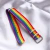 LGBT 매력 팔찌 한국현 YA FENG RAINBOW BRACELET INS 화려한 소녀 하트 여름 팔찌 짠 캔버스 시계 스트랩 액세서리