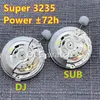 Kits d'outils de réparation 2021 Derniers modèles Chinois Super 3235 Mouvement mécanique automatique Blue Balance Wheel 41mm SUB DJ VS Factory 2355