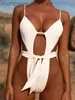 Kvinnors badkläder Fitshinling klippte ut en bit baddräkt badkläder backless strappy sexig het bikini set kvinnor bohemian smal baddräkt strand ny t230606