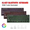 G61 61-KEYS Bluetooth Wireless 2.4G Dual Mode Tangentbordsspel Mekaniskt tangentbord RGB Backlight Tablett Telefon Keypayper Hot Swappable