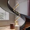 Żyrandole nowoczesne kryształowy żyrandol LED na schody czarne meteor prysznic krital wiszące lampy kreatywne projektowanie oświetlenia wewnętrznego