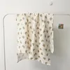 Bear Print Baby Blankets Newborn Muslin Cotton Gauze Swaddle Wrap Bedding Infant Girls Boys Sleeping Blanket Babies Accessories 2 Layer