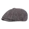 Hommes chapeaux Plaid gavroche casquettes rétro béret unisexe classique rayure octogonale casquette automne hiver laine feutre à pointe peintre casquette