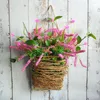 Decorative Flowers Artificial Flower Hanging Basket For Christmas Easter Birthday Valentine's Day Decoration Home Decor Plastic