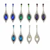 Dangle Oorbellen Romantisch Blauw Groen Paars Crystal Drop Voor Vrouwen Bruids Verklaring Oorbel Bruiloft Sieraden Verjaardagscadeau Brincos