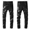 Mens Jeans Designer Distressed Ripped Skinny Cowboy Pant Rock Revival Droite Slim Élastique Denim Fit Moto Pantalon À La Mode Rue