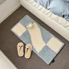 Carpets Tufted Grids Carpet Bathroom Mat Soft Fluffy Area Bedroom Floor Pad Rug Doormat Tidy Aesthetic Home Room Decor