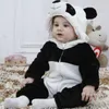 Overalls 2020 Winter Vorschule Kinder Baby Mädchen Jungen Nette Panda Body Langarm Hoodie Kleidung 0-36M G220606