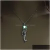 Pendant Necklaces Glow In The Dark Mermaid Necklace Fluorescent Light Locket Chain For Women Fashion Jewelry Will And Sandy Gift Dro Dhnxy