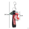 Sleutelhangers Vrolijk Kerstfeest Ring Pvc Cartoon Boom Sok Sleutelhanger Tas Hangt Gift Zal En Sandy Drop Levering Sieraden Dh9Qx