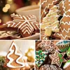 Baking Moulds 4pcs 3D Christmas Cookie Cutters Biscuit Mold Santa Snowman Tree Elk Mould Stamp Xmas Year Party Decor Tools