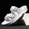 YISHEN Sandals For Men Slippers Double Buckle Slide EVA Sandals Beach Slippers Summer Casual Shoes Flats Unisex Jelly Shoes