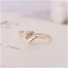 Bandringe Edelstahl 18 Karat vergoldet Ring Mädchen Schmetterling Charm Damen Feiner Modeschmuck Geschenk Drop Lieferung DHNFG