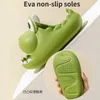 Slipper Cute Cartoon Dinosaur Slippers Kids Flip Flop Household Bathroom Beach Non-slip Wading Shoes Children Girls Boys Summer Sandal 230606