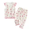 Pyjamas Sommer Pyjamas für Mädchen Kinder Nachtwäsche Baumwolle Kinder Pijama Teenager Homewear Shirtpants 2 teile/satz Kleidung Pyjama 230606