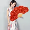 Декоративные цветы лолита перья складывание фанат японская девушка готическая танцевальная рука с подвеской подарки для свадебной вечеринки украшения