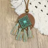 Ketting Oorbellen Set Etnische Stijl Retro Sieraden Voor Vrouwen Boho Antiek Geometrisch Legering Uitgehold Kwastje En