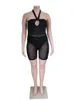 Jeans Dessous -Sets für Frauen 5xl Sommerhalter Bodysuit und Shorts transparent plus Größe zweiteilige Sets Großhandel Bulk Dropshipping