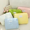 Cosmetic Bags Quilted Make Up Bag For Women Storage Portable Toiletry Female Beauty Case Cotton Floral Soft Pouch