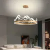 Lampy wiszące żyrandole Led Ginkgo Snow Mountain Nowoczesne minimalistyczne jadalnia mieszkalna sypialnia chińska herbata