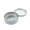 24Pcs 50g Empty Metal Aluminum Round Tin Silver Black Cosmetic Cream Jar Pot Case storing spice herb Container Screw Thread Lip GEHG