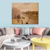 Handmade Artwork on Canvas The Louvre Afternoon Rainy Camille Pissarro Painting Countryside Landscapes Office Studio Decor