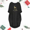 Casual Dresses Christmas Elk Print Long Sleeve For Women 2023 Wedding Guest Party Tunic Soft Elastic Dress With Pocket