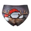 Underpants Mens Sexy Novelty Christmas Gift Underwear Reindeer Printed Lingerie Stretchy Low Rise Bulge Pouch Briefs Party