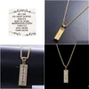 Pendant Necklaces New Fashion Hip Hop Fl Diamond Iced Out Gold Plated Stick Chain Necklace Rapper Jewelry Gifts For Men And Women Wh Dhdxj