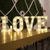 Décoration de fête 25X15X3CM Alphabet Lettre LED Lumières Nombre Lumineux Lampe Décor Batterie Veilleuse pour la maison Mariage Anniversaire Noël