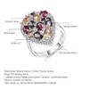 Cluster Rings Gem's Ballet Multicolor Natural Garnet Citrine Smoky Quartz Gemstone 925 Sterling Silver Cocktail Ring For Women smycken