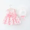 Robes de fille tenue d'été Toddler fille mode mignon imprimement coton bébé fille robe princesse + soeur de vêtements nouveau-nés ensemble r230607