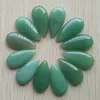 الخرز الجملة 24pcs/الكثير من الموضة جيدة الجودة الطبيعية الخضراء Aventurine إسقاط شكل كابوشونات كابوشونات 15 × 30 مم لصنع المجوهرات مجانا