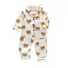 Pyjamas Spring Autumn Children Pyjamas Ställer in tecknad björn tryckt baby pyjamas sömnkläder 2 st.