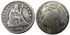 US 1878 P/CC/S Sentado Liberty Quater Dollar Moneda de copia chapada en plata