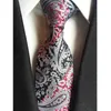 Neckband Luxury Mens Neslits Classic Floral Paisley 8cm Wedding Jacquard Woven 100% Silk Men slips för festtillbehör 230607