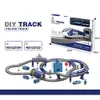 Elektrische RC Spoor DIY Gemonteerd Elektrische Spoorweg Auto Speelgoed Set Voertuig Model Trein Gift Educatief Jongen Kinderspeelgoed 230607