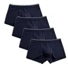 Slip 4 Pack Boxers Briefs Garçon Culotte Grande Taille Hommes Sous-Vêtements En Coton Solide Sous-Vêtements Homme Short Respirant Troncs Culottes